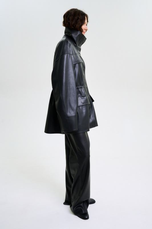 Парка из экокожи BLACK